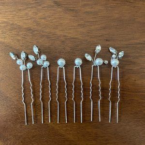 Silver Pearl Hair Pins
